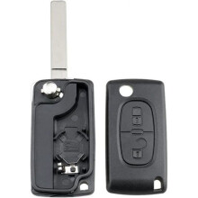 Black 2 Button Remote Key Shell Replacement for Citroen C3 CE0536 VA2, Durable ABS Case