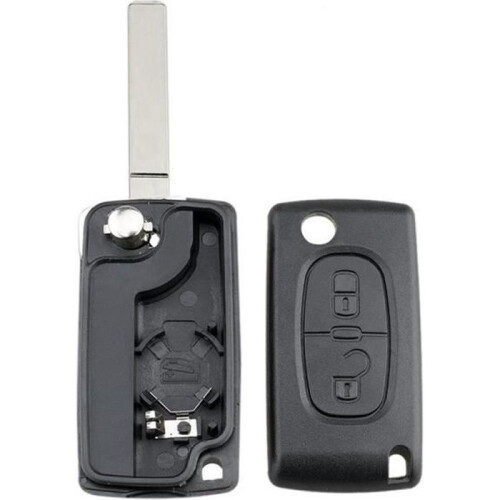 Black 2 Button Remote Key Shell Replacement for Citroen C3 CE0536 VA2, Durable ABS Case