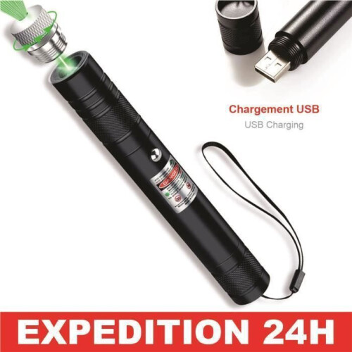 Green USB Rechargeable Laser Pointer 1mW Long Range 10km New Model