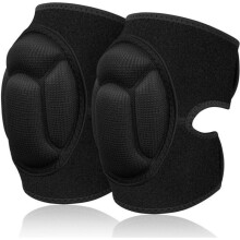 Work Knee Pads with 20 mm Foam Cushion, Black Protective Knee Guards for Gardening, Jogging and Work