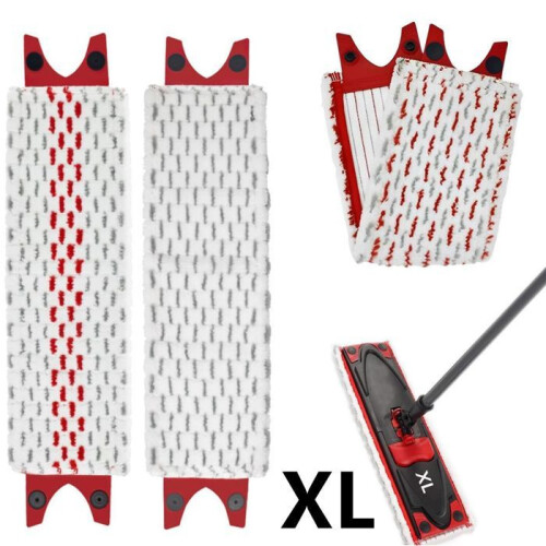 5 Pack Microfiber Replacement Mop Pads for XL Flat Mop, Machine Washable, Highly Absorbent Cleaning Pads