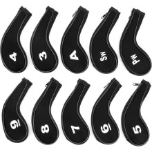 Golf Club Head Covers, 10 Piece Set, Protective Covers for Golf Clubs with Numbers, Durable and Easy to Use