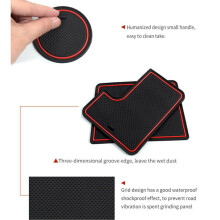 Car Gate Slot Mats Cups and Console Interior Accessories for WRX Sedan 2015-2020 Black+Red