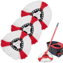 Confezione da 3 testine di ricambio in microfibra per mocio 2 in 1, compatibili con il sistema di pulizia Turbo EasyWring.