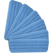 6 panni di ricambio in microfibra per mocio spray, 42 x 14 cm, blu, lavabili, per la pulizia dei pavimenti.