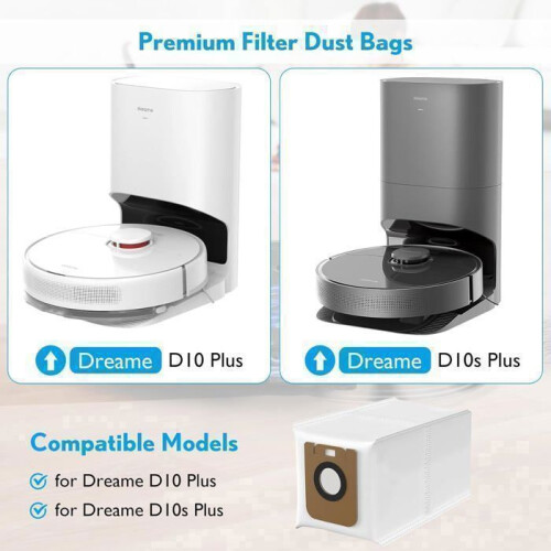 10 Pack Dust Bags Compatible with D10 Plus and D10s Plus Robot Vacuum, Replacement Accessory Kit 1