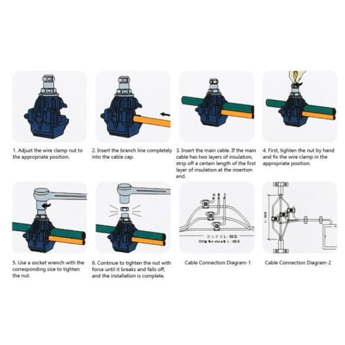 Insulated Piercing Connector, 1 kV Electrical Connector, 5-Pack for Various Wire Applications 1
