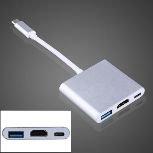 Ultra-Slim USB C HDMI Adapter, Aluminium Alloy, Multi-Function Video, PD Charging and Data Transfer 1