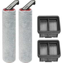 Conjunto de peças de reposição para aspirador de pó e água, incluindo escova rotativa e filtro: 2 escovas rotativas e 2 filtros.