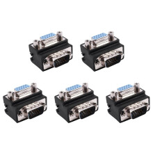 5X 15-Pin VGA Male to Female M/F Right Angle Adapter