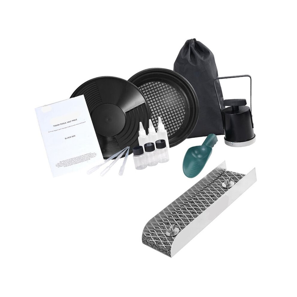 12 Inch Gold Panning Sluice Box Kit With Aluminum Alloy Pan And Sieve 6032635068012