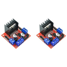 2X Modulo L298N Dual H-Bridge Stepper Motor Driver Board Modulo 2A/25W, Adatto per Robot e Auto Intelligenti