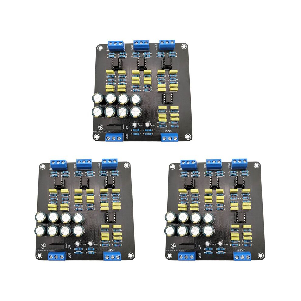 Photos - Other Car Electronics 3X NE5532 Speaker Crossover Filter Dual-Channel 2.0 Stereo High/Mid/Bass 3-Way DIY Speaker Amplifier Divider