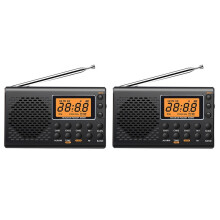 2X Radio Portable FM AM SW Pleine Bande à Affichage Numérique Stéréo Radio FM Manuelle à Double Usage