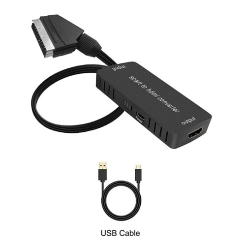 2X Scart Till -Omvandlare Audio Converter Video Kabelbox Adapter Stöder 1080P HD Conversion Adapter 2