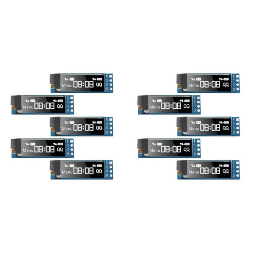 10 Pieces I2C Display Module 0.91 Inch I2C OLED Display Module I2C OLED Screen Driver  3.3V-5V(White Light)