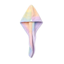 Hair Drying Towel 2 Pack Rainbow Microfiber Turban Quick Dry Wrap for Long and Short Hair