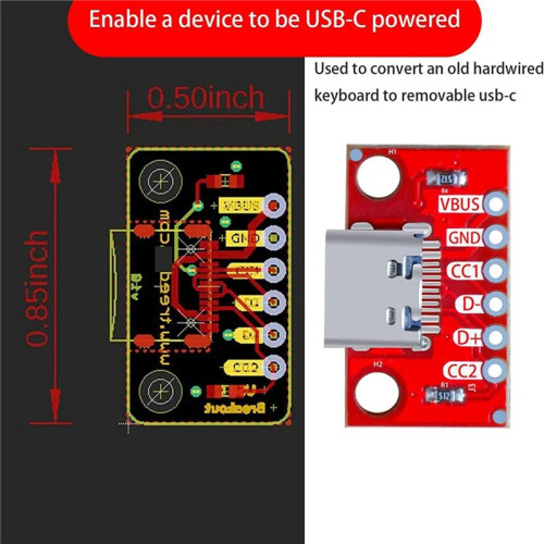 10 Stks/Partij USB Type-C Breakout Board Seriële Basic Breakout Vrouwelijke Connector Type PCB Converter Board 2