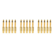 15X Gold Plated 6.35mm 1/4 Inch Male Mono Plug to RCA Female 6.5mm Jack Audio Stereo Adapter Connector Plug TS Converter