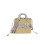 (Grey, Large) One-shoulder straw crossbody versatile handbag 1