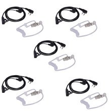 5X 2 Pin Covert Akustik Luftschlauch Mic Mikrofon Kopfhoerer Ohrhoerer Headset Ohrhoerer Kopfhoerer fuer Walkie Talkie Radio