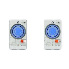 2X 100-240VAC 50-60Hz TB118N Din Rail Mechanical Timer Waterproof with Transparent Plastic Protective Cover