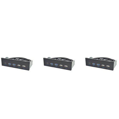 3pcs 5.25 Inch Usb3.1 Gen2 Front Panel Usb Hub 2  Usb3.0+2  Usb2.0+1 Port Type-C with Type-E Connector