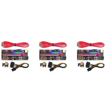 3X VER018 PRO PCI-E Riser Card USB 3.0 Cable 018 PCI Express 1X to 16X Extender PCIe Adapter for BTC Mining(Red)