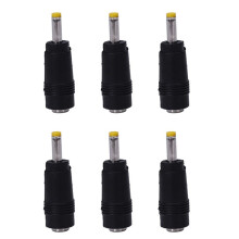 6X Yellow Tip 4.0x1.7 mm Male Plug to 5.5x2.1mm Female Jack Power Connector Black
