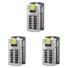 3X Car Boat Fuse Box Holder 5026 ST Blade Fuse Block 32V100A 12 Circuit with Ground and Cover