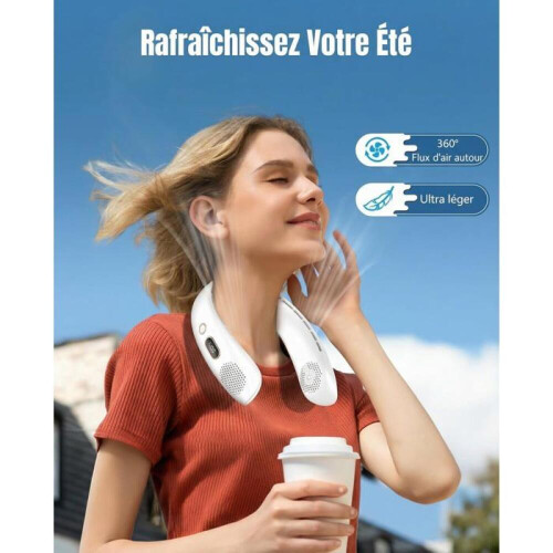 360 bladløs halsventilator, 3 hastigheder, LED-display, stille, multifunktionel 1