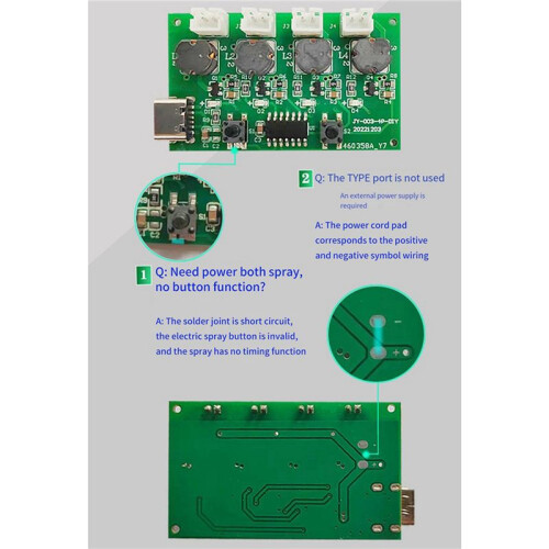 2X Four-Spray Humidifier Module Humidifier Control Board Atomizer Driver Board Four-Spray Humidifier Module,Set B 1