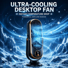 (Black) Ultra Quiet Portable Air Conditioner And Cooler - Dual Motor 5-Speed 720 Surround Cooling Fan, Powerful Summer Air