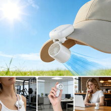 (Milky white) [Multi-function Mini Clip Fan | White, Three-speed Adjustable, Rechargeable, Ultra-quiet, 4-in-1 Portable Handheld, Lapel Clip,