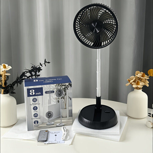 (Black) USB Rechargeable Mini Cooling Fan - Three-speed Fan Speed, Timer Function, Silent Operation, 60-degree Swivel Head, Multiple