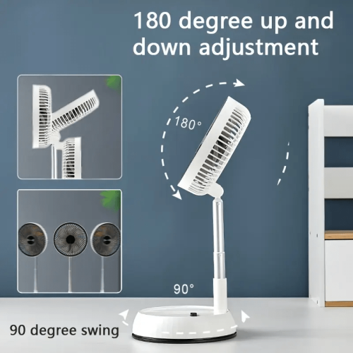 (White) USB Rechargeable Mini Cooling Fan - Three-speed Fan Speed, Timer Function, Silent Operation, 60-degree Swivel Head, Multiple