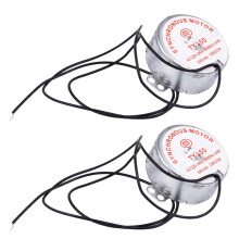 2X AC 220V-240V 5/6RPM 4W 50/CCW 7mm Shaft Dia Fan Synchronous Motor