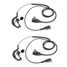 2X 2Pin G Shape Earpiece PTT MIC Ear Hook Headset for Puxing Wouxun Radio