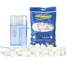 (1set) Portable Compressed Towel And Humidifier Set - 100-Piece Compressed Face Towels And Mini Disposable Coin Wipes - Ideal For Travele