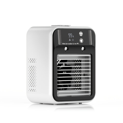 (white) 2-in-1 Mini Evaporative Cooler With Humidification Function, 500ml Water Tank, USB Personal Desktop Fan With Mist Function,
