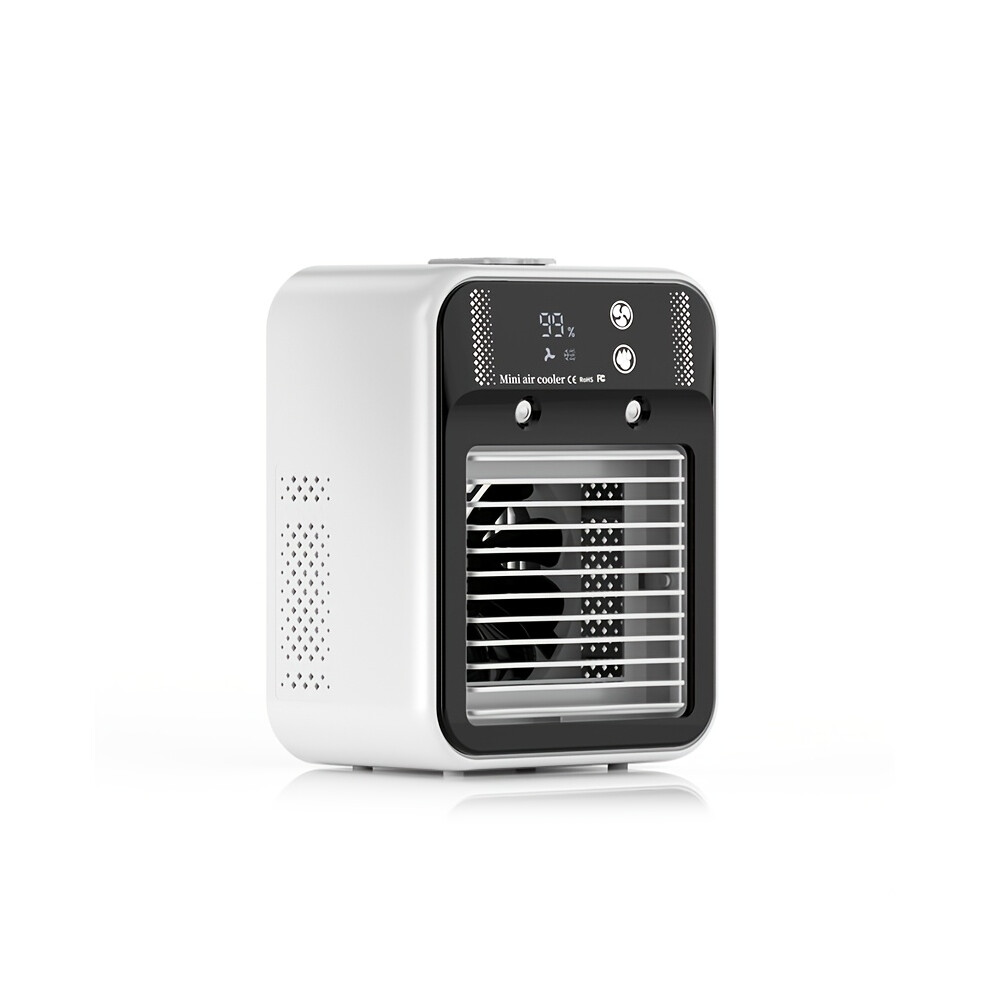 (White) 2-In-1 Mini Evaporative Cooler With Humidification Function, 500Ml Water Tank, Usb Personal Desktop Fan With Mist Function, 6272436590545