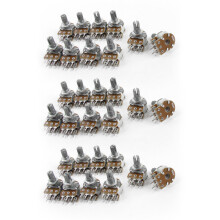 30 Stueck Oben Einstellung Linear Doppel Geriffelten Welle Potentiometer 50K Ohm B50K