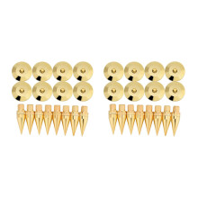 16 Pairs Copper Speaker Spike Isolation Stand with Base Pad Feet Mat for Speaker, Amplifier, DVD Player, Recorder