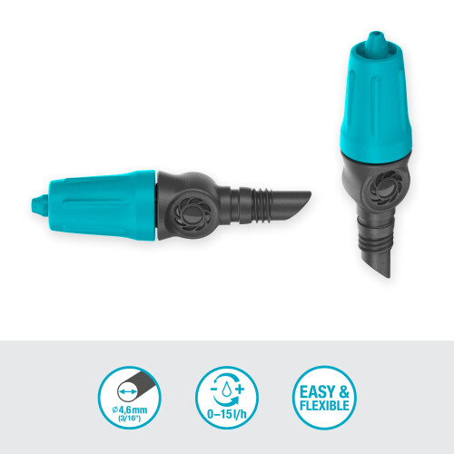 Gardena Gardena Micro-Drip-System Adjustable Endline Drip Head 0-15 l/h: End adapter for 1