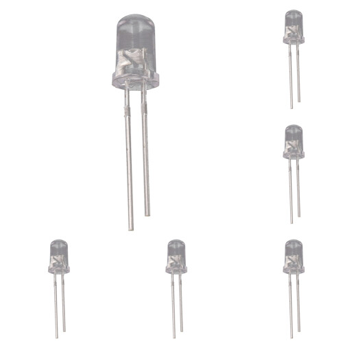 200 Pcs 5mm White LED Diode Lights  3V 20MA Bulb Lamps Electronics Components Light Emitting Diodes