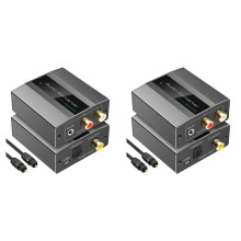 2X Optical to RCA Converter Audio Converter Digital to Analog Audio Coaxial to RCA Adapter 3.5mm AUX with Optical Cable