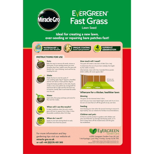 Miracle-Gro Miracle-GRO Evergreen Fast Grass Lawn Seed 840G - 28 m2 1