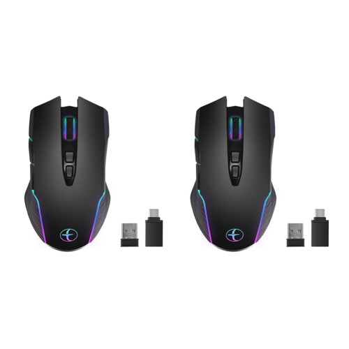 2X Wireless Gaming Mouse Mover Mouse Jiggler with /Off Button Keep Computer Awake Quiet Click Rechargeable Mouse