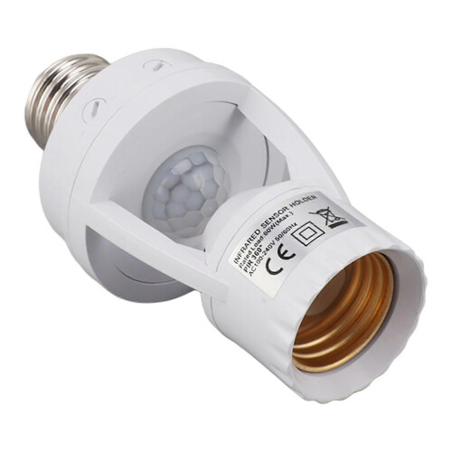 Motion Sensor Light Socket PIR Motion E27 Screw Bulb Adapter Adjustable Auto On Off Night Light Control Garage Light for Basement 1