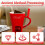 (Red) Chocolate Ceramic Fondue Mug with Fork, Melting Chocolate Pot, Cheese Warmer Cup 4